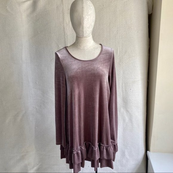 Vintage 90s M Velvet Velour Babydoll Dress - Picture 8 of 8